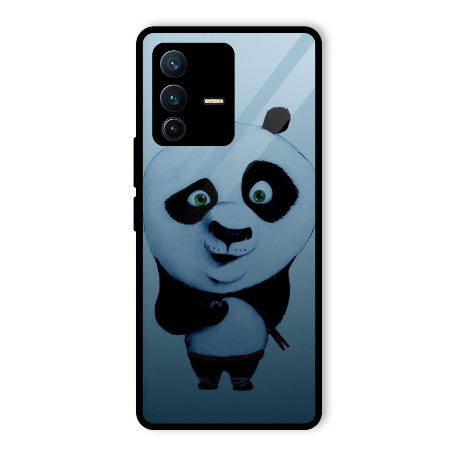 Confused Cute Panda Glass Back Case for Vivo V23 Pro