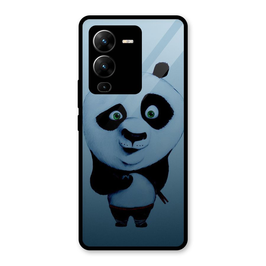 Confused Cute Panda Glass Back Case for Vivo V25 Pro