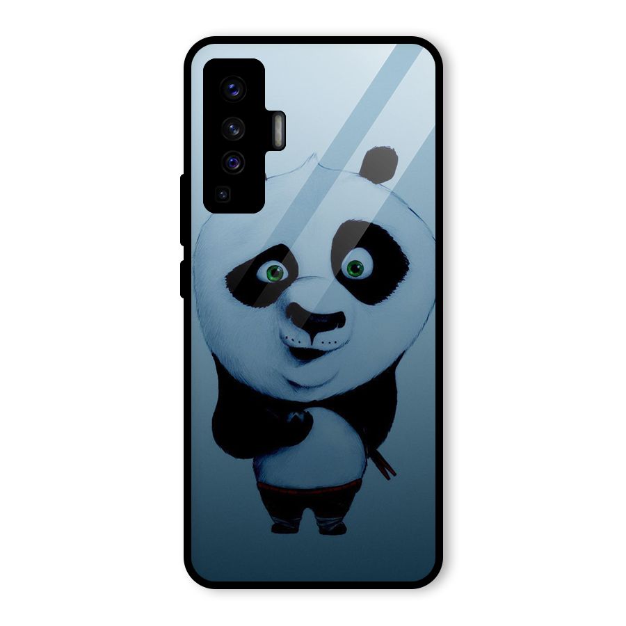 Confused Cute Panda Glass Back Case for Vivo X50