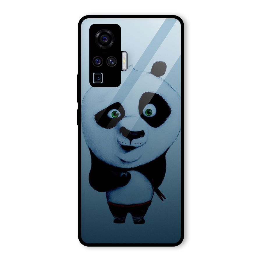 Confused Cute Panda Glass Back Case for Vivo X50 Pro