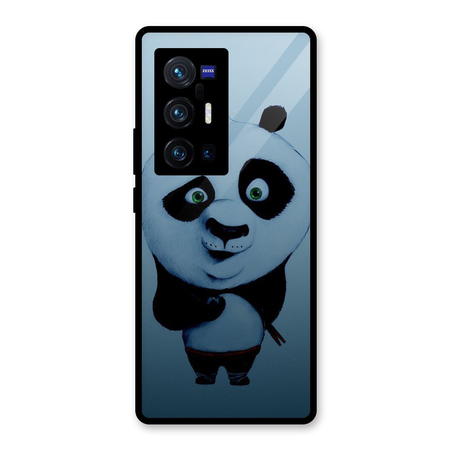 Confused Cute Panda Glass Back Case for Vivo X70 Pro Plus