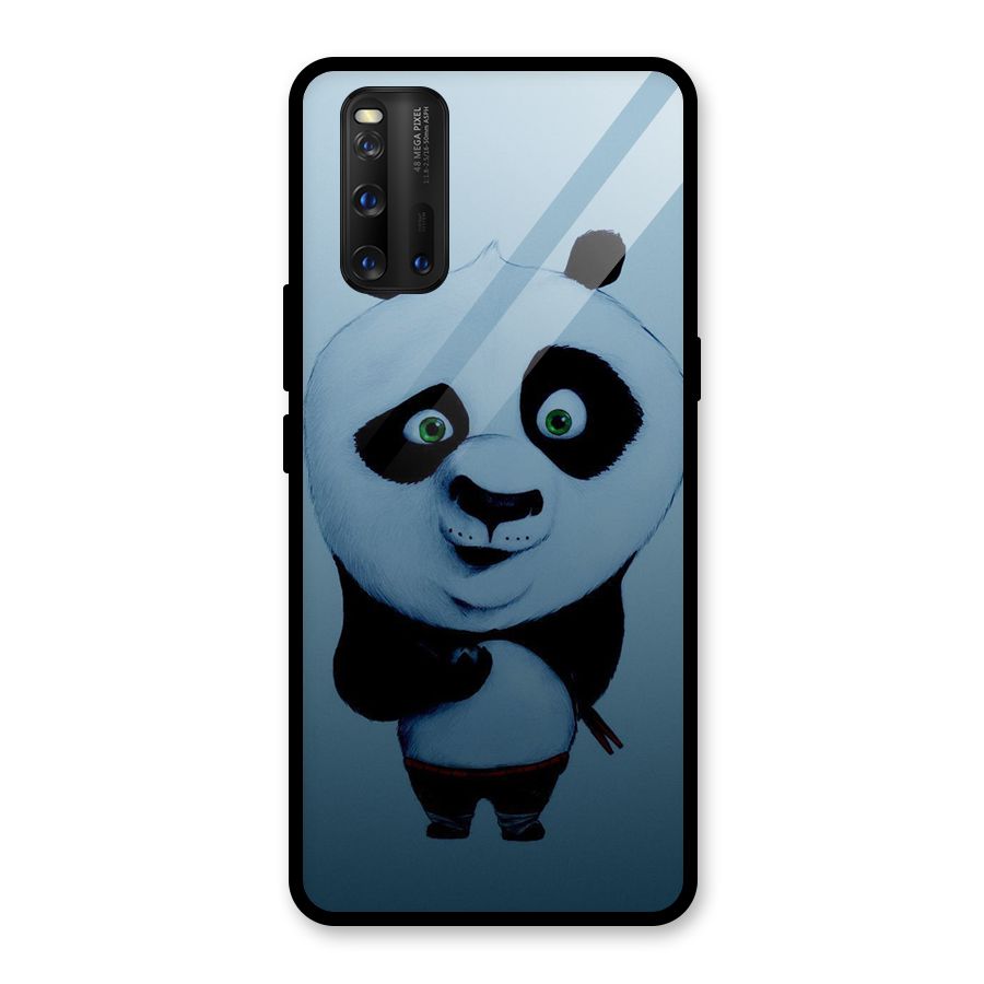 Confused Cute Panda Glass Back Case for Vivo iQOO 3