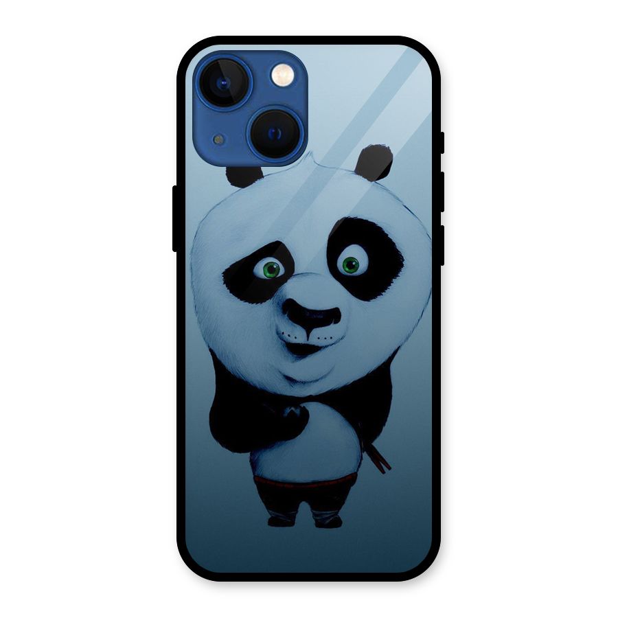 Confused Cute Panda Glass Back Case for iPhone 13 Mini