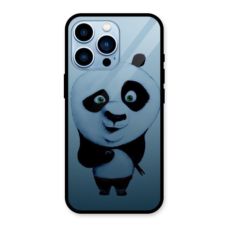 Confused Cute Panda Glass Back Case for iPhone 13 Pro