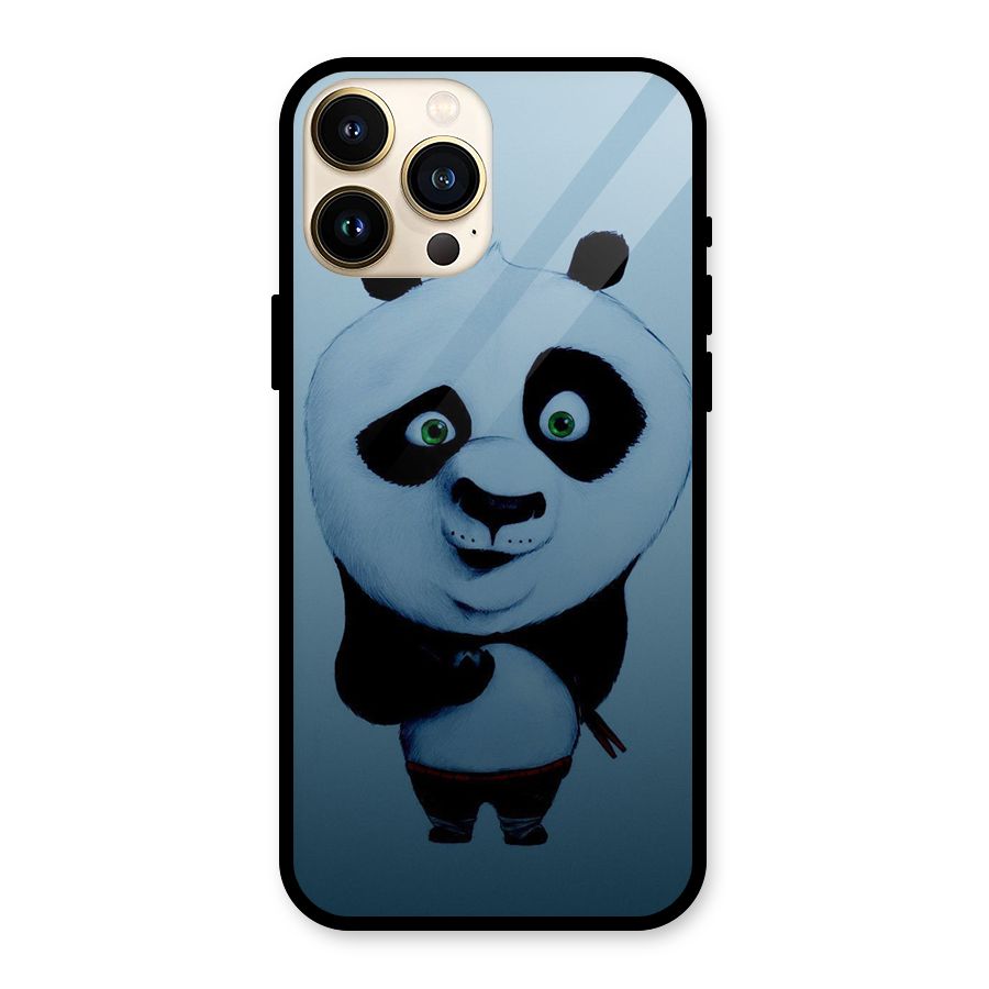 Confused Cute Panda Glass Back Case for iPhone 13 Pro Max