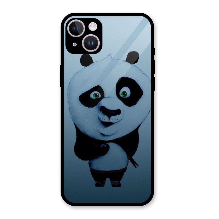 Confused Cute Panda Glass Back Case for iPhone 14 Plus