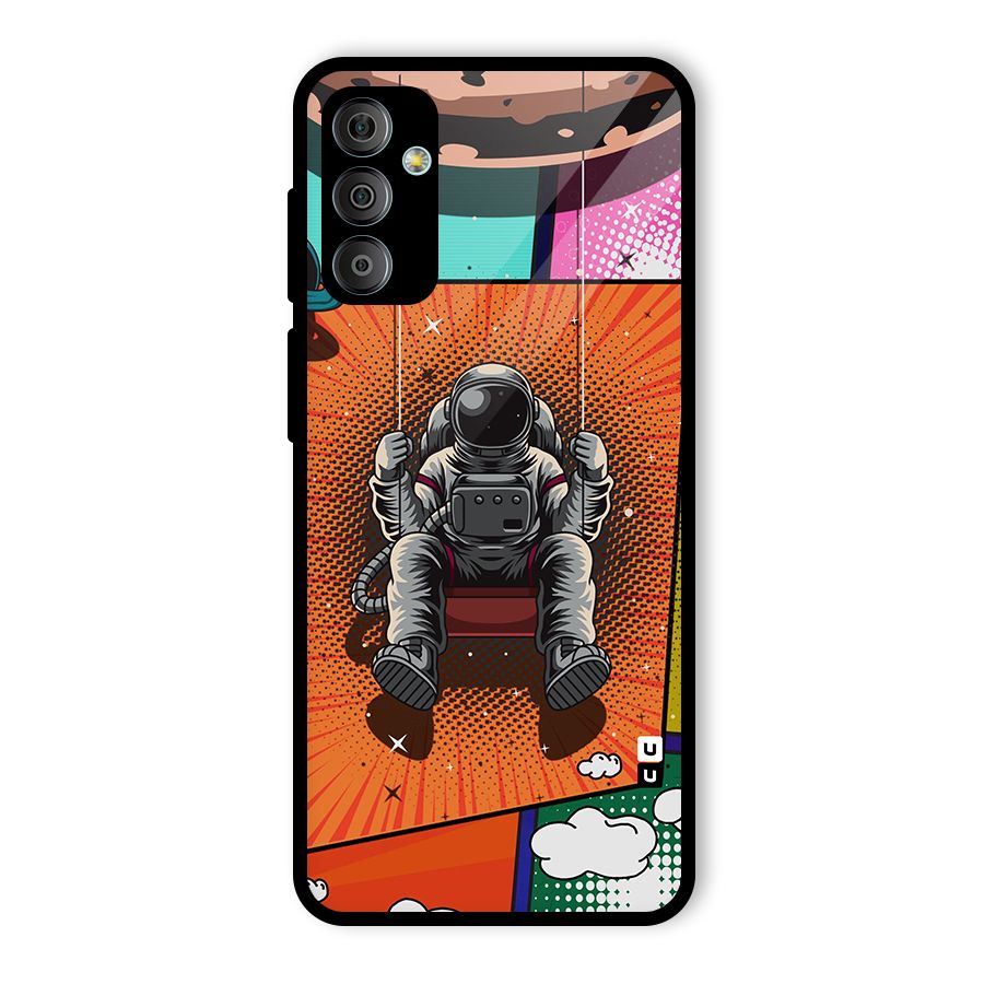 Cool Astraunaut Comic Swing Glass Back Case for Galaxy F23