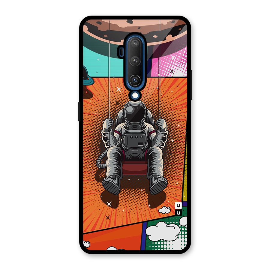 Cool Astraunaut Comic Swing Glass Back Case for OnePlus 7T Pro