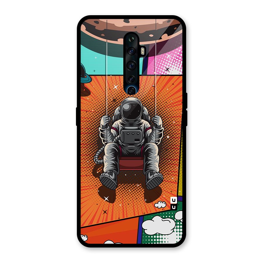 Cool Astraunaut Comic Swing Glass Back Case for Oppo Reno2 Z