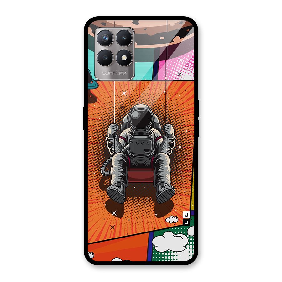 Cool Astraunaut Comic Swing Glass Back Case for Realme Narzo 50