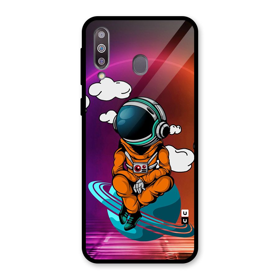 Cool Astraunaut Relaxing Glass Back Case for Galaxy M30