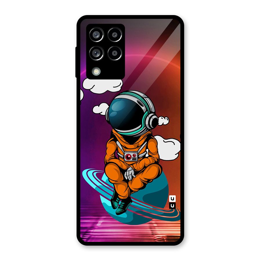 Cool Astraunaut Relaxing Glass Back Case for Galaxy M53 5G