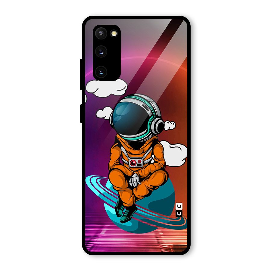 Cool Astraunaut Relaxing Glass Back Case for Galaxy S20 FE 5G