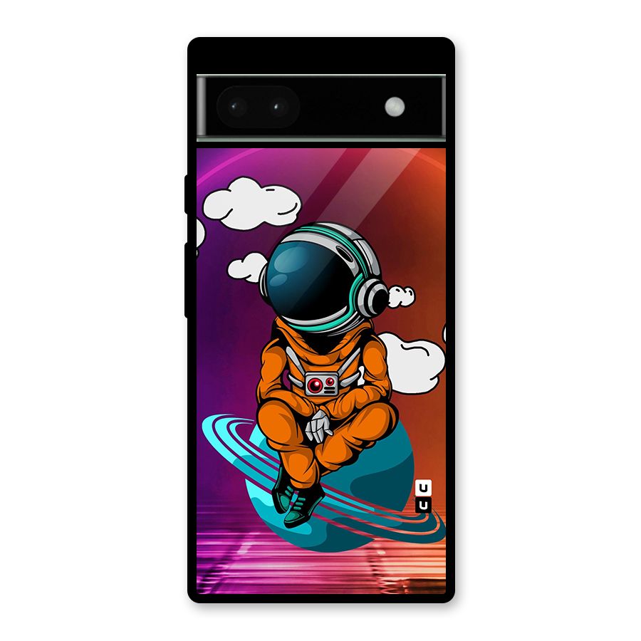 Cool Astraunaut Relaxing Glass Back Case for Google Pixel 6a