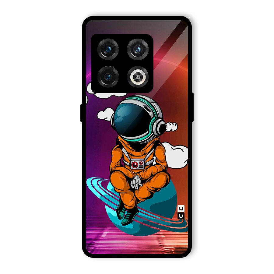 Cool Astraunaut Relaxing Glass Back Case for OnePlus 10 Pro 5G