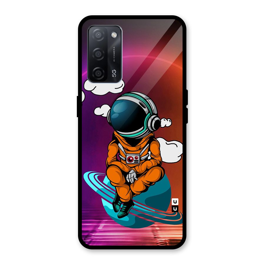 Cool Astraunaut Relaxing Glass Back Case for Oppo A53s 5G