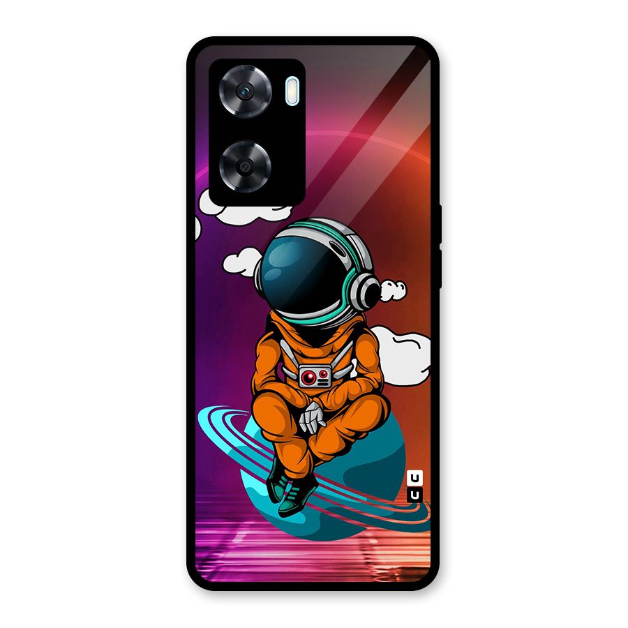Cool Astraunaut Relaxing Glass Back Case for Oppo A77