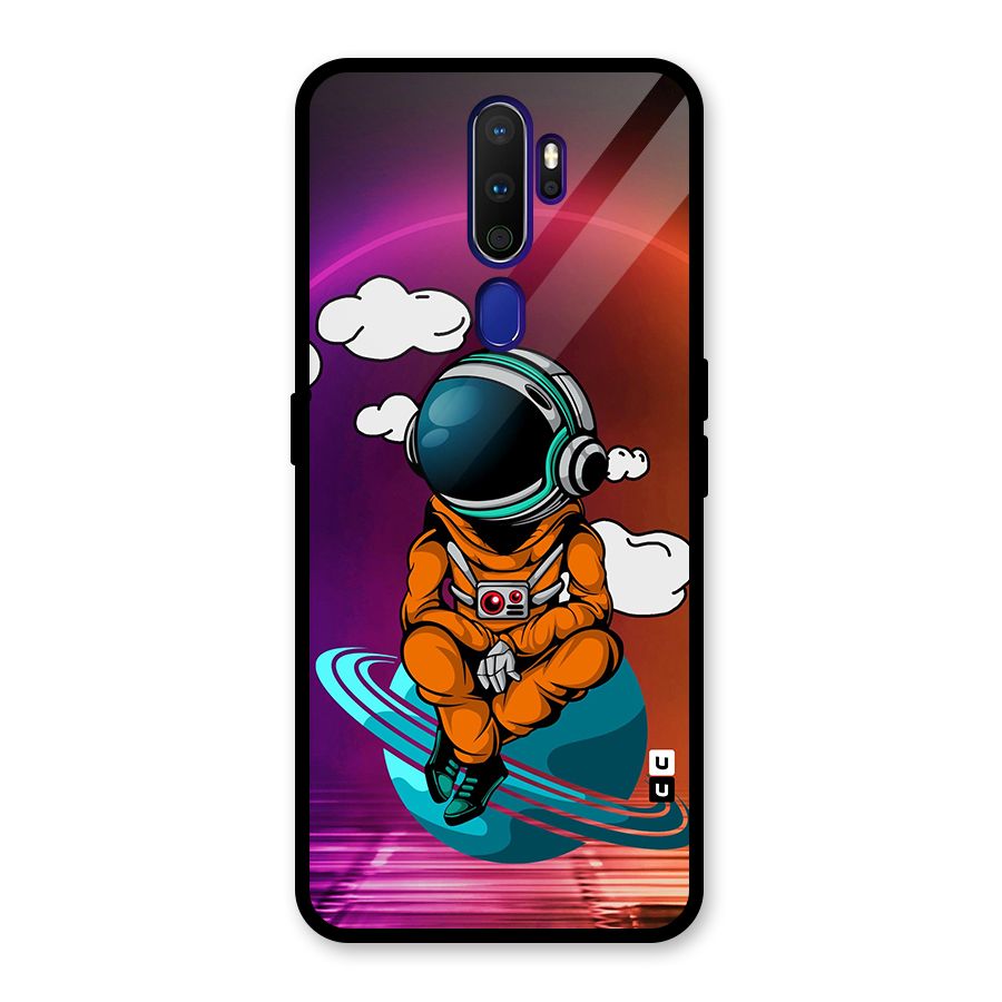 Cool Astraunaut Relaxing Glass Back Case for Oppo A9 (2020)