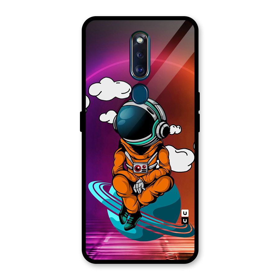 Cool Astraunaut Relaxing Glass Back Case for Oppo F11 Pro