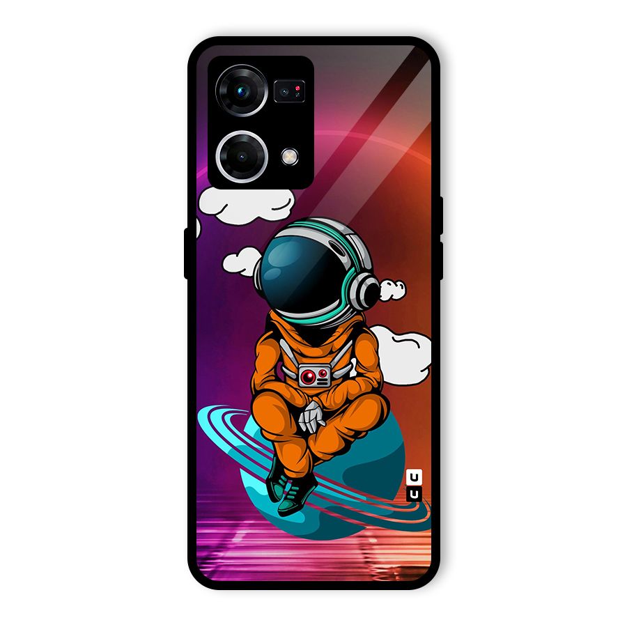 Cool Astraunaut Relaxing Glass Back Case for Oppo F21 Pro 4G