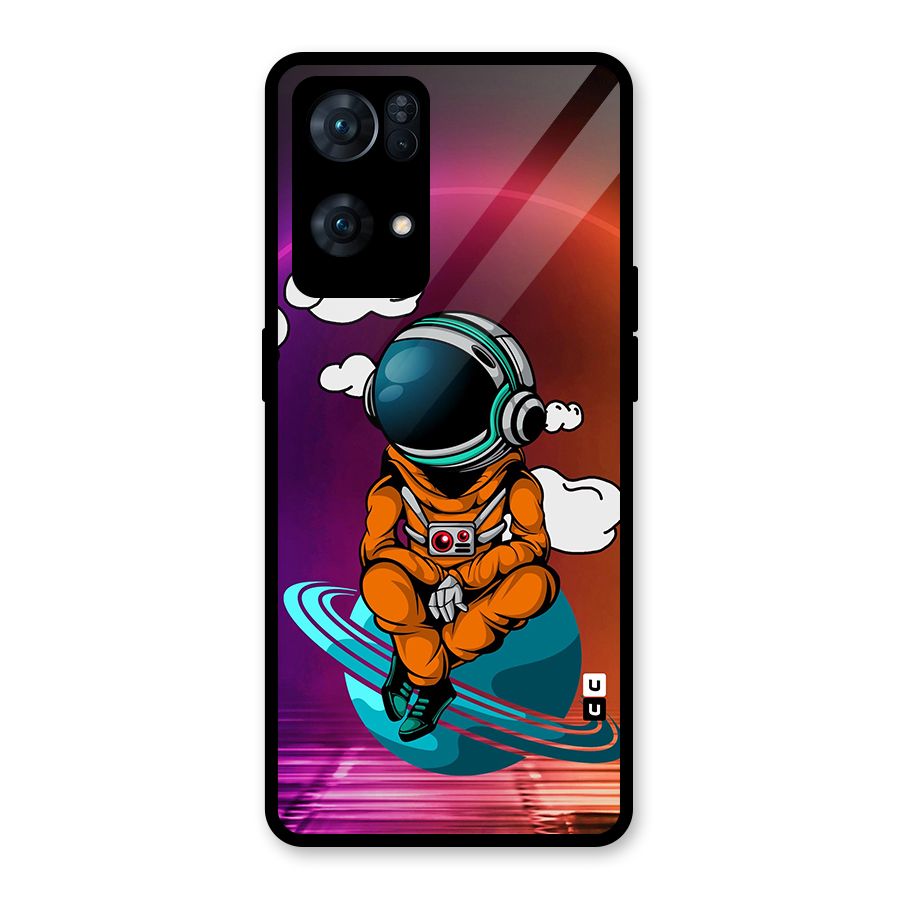 Cool Astraunaut Relaxing Glass Back Case for Oppo Reno7 Pro 5G