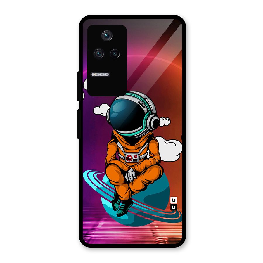 Cool Astraunaut Relaxing Glass Back Case for Poco F4 5G
