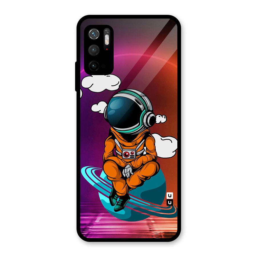 Cool Astraunaut Relaxing Glass Back Case for Poco M3 Pro 5G