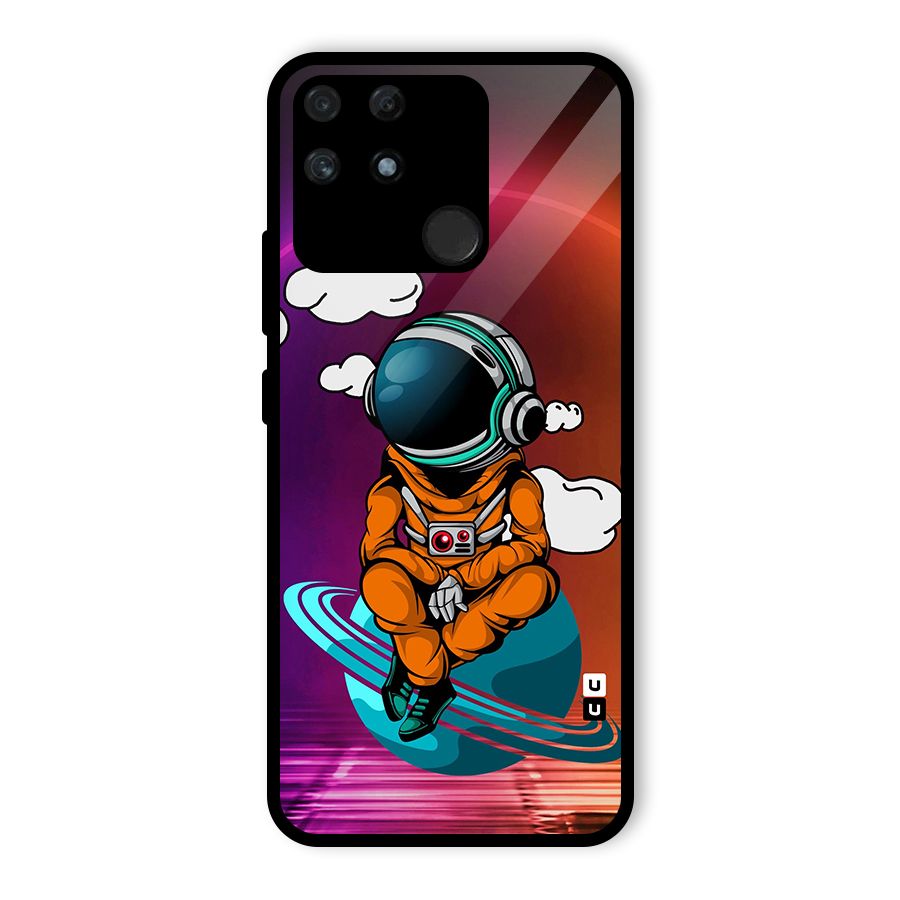 Cool Astraunaut Relaxing Glass Back Case for Realme Narzo 50A