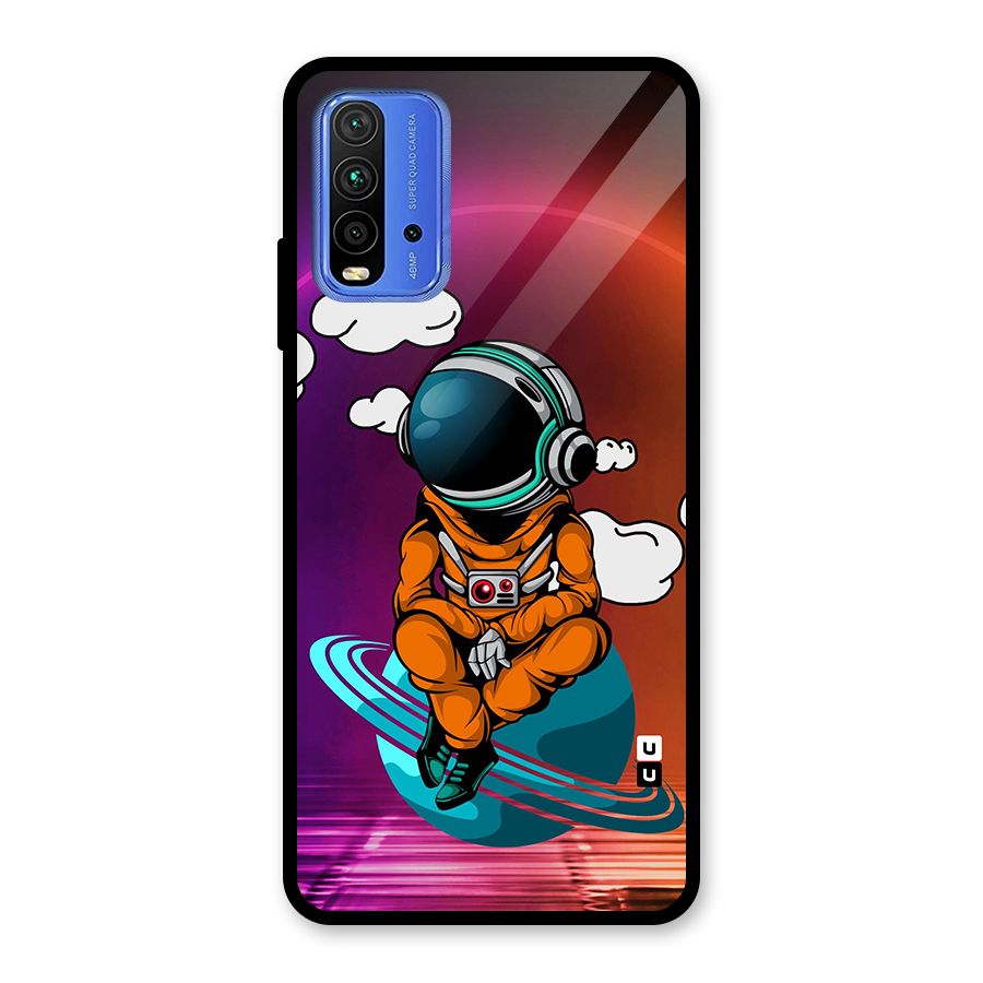 Cool Astraunaut Relaxing Glass Back Case for Redmi 9 Power