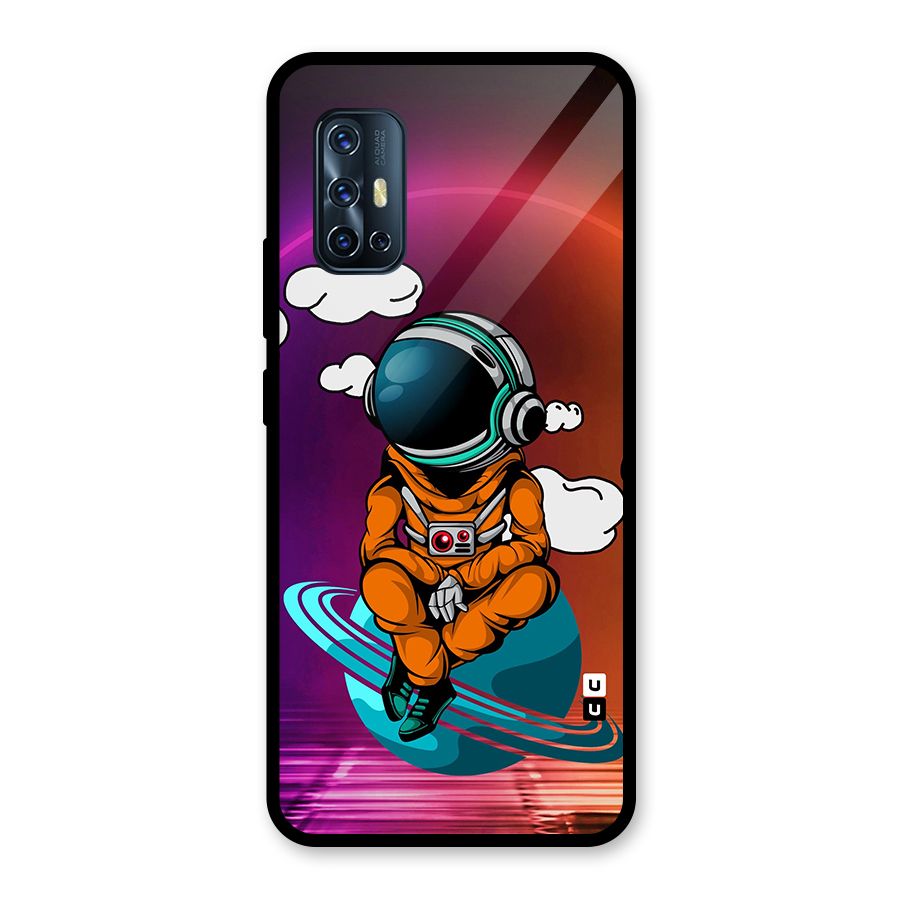 Cool Astraunaut Relaxing Glass Back Case for Vivo V17