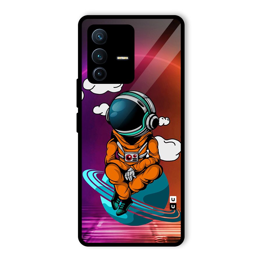 Cool Astraunaut Relaxing Glass Back Case for Vivo V23 Pro