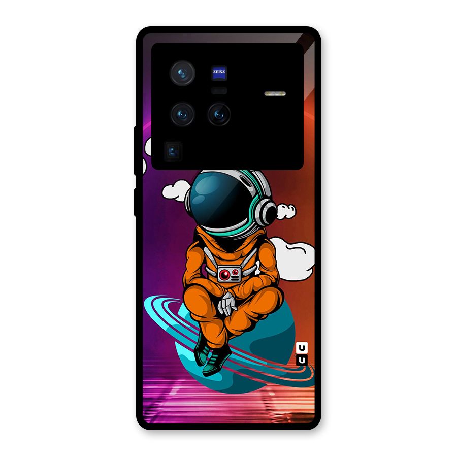 Cool Astraunaut Relaxing Glass Back Case for Vivo X80 Pro