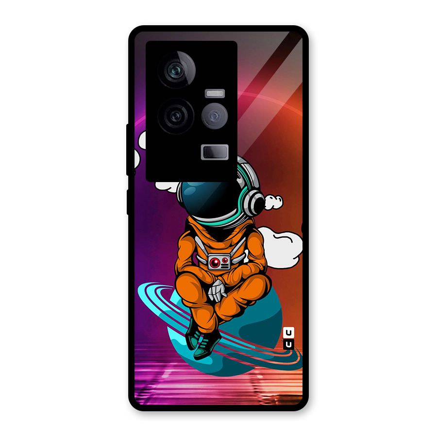 Cool Astraunaut Relaxing Glass Back Case for Vivo iQOO 11 5G
