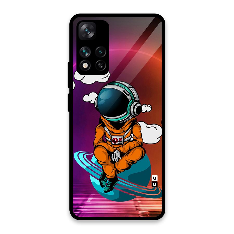 Cool Astraunaut Relaxing Glass Back Case for Xiaomi 11i HyperCharge 5G