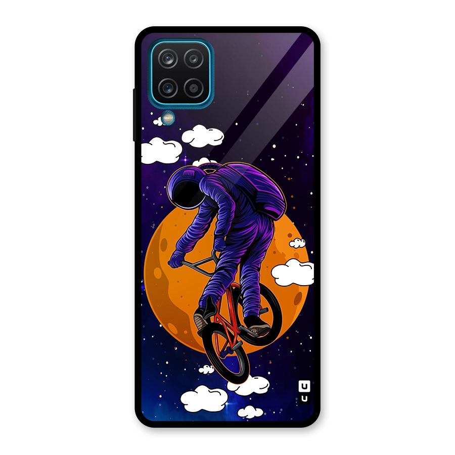Cool Astro Cyclist Glass Back Case for Galaxy A12