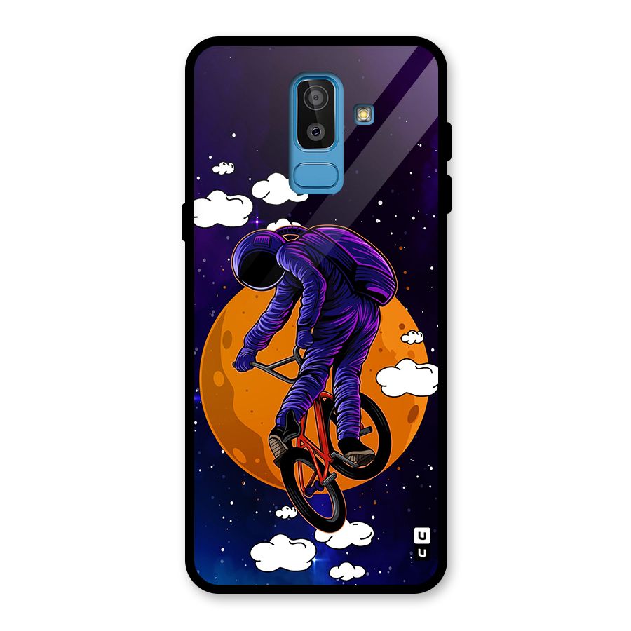 Cool Astro Cyclist Glass Back Case for Galaxy J8