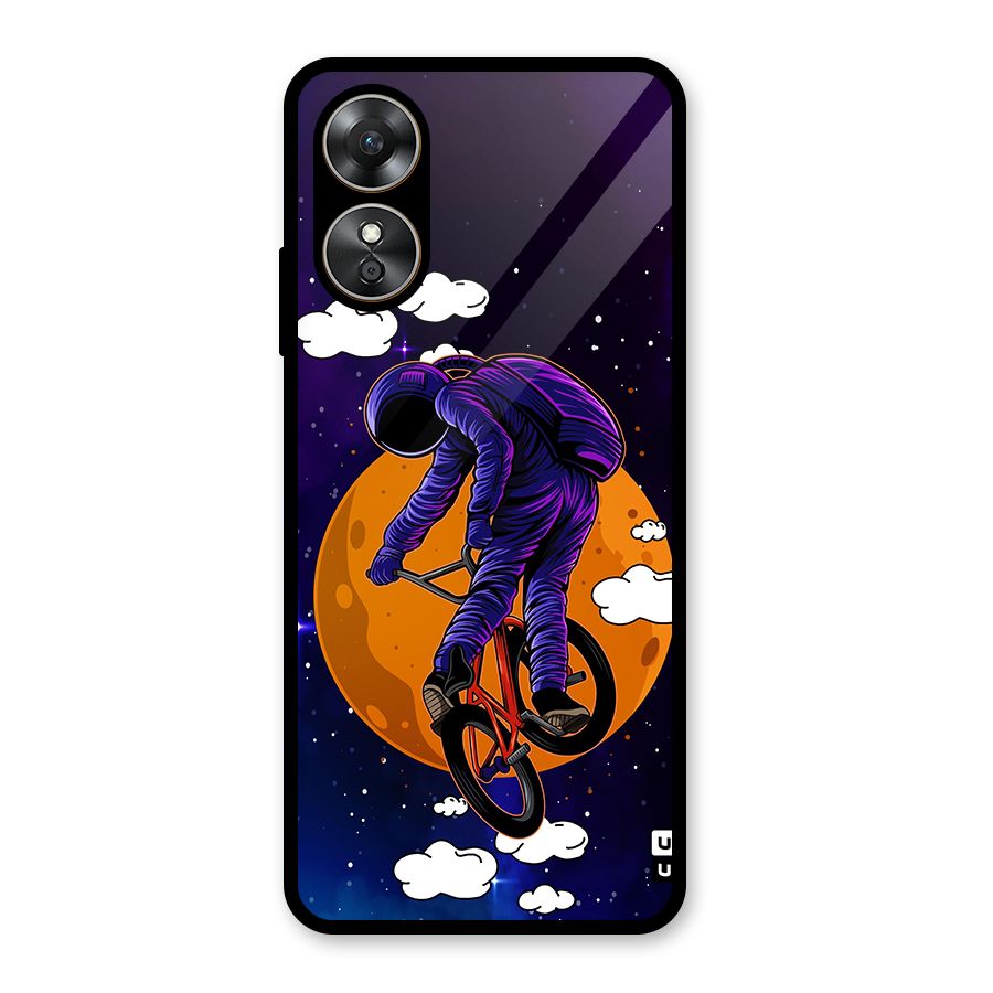 Cool Astro Cyclist Glass Back Case for Oppo A17