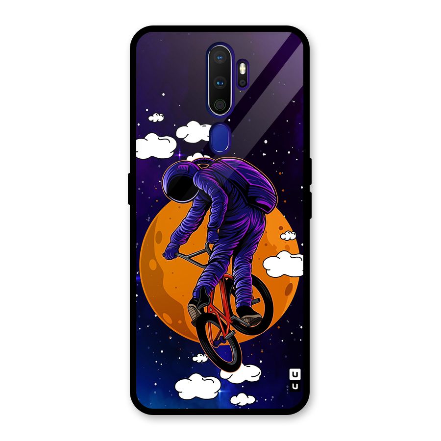Cool Astro Cyclist Glass Back Case for Oppo A9 (2020)