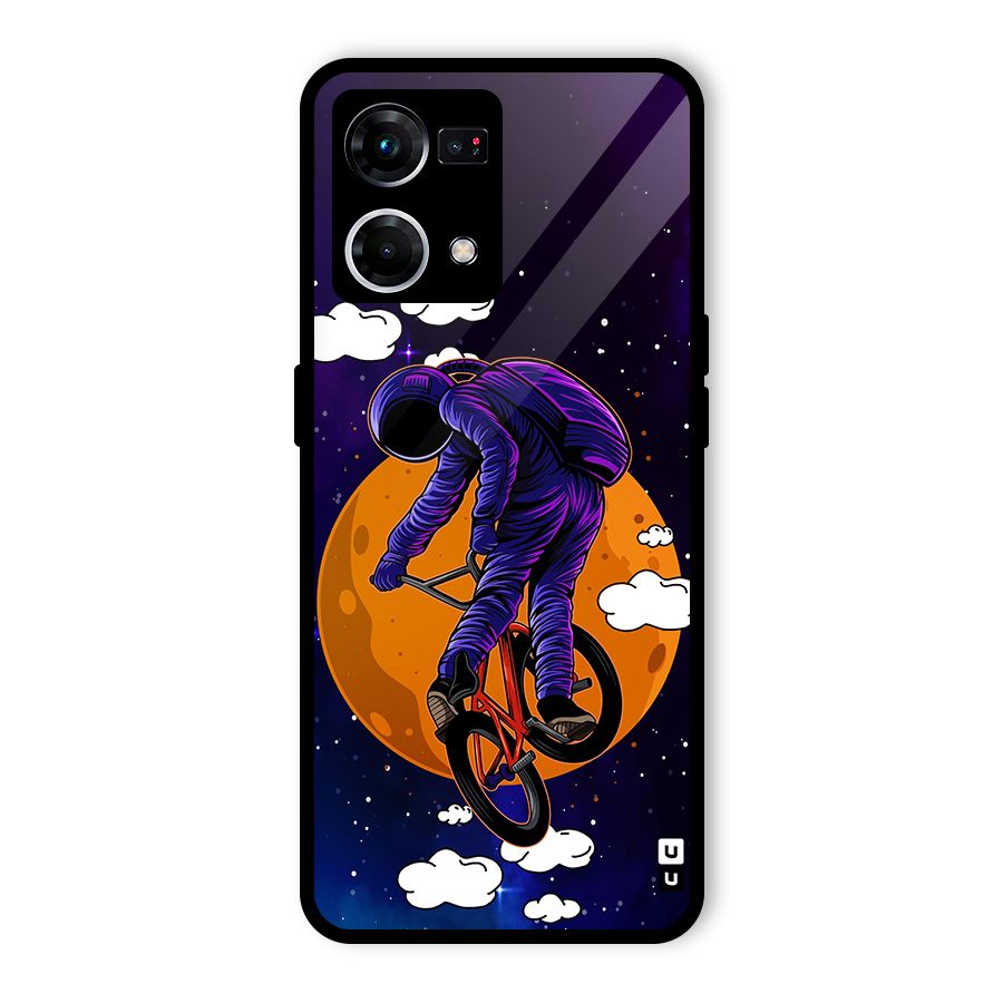 Cool Astro Cyclist Glass Back Case for Oppo F21 Pro 4G