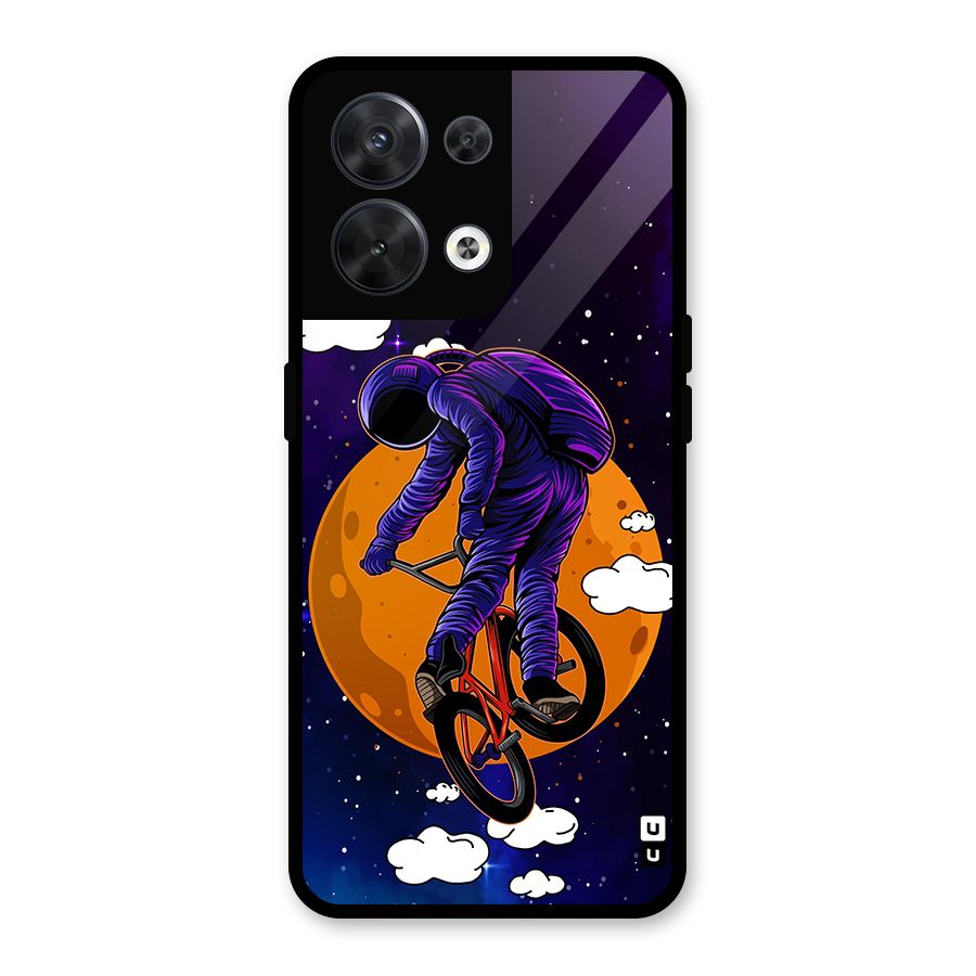 Cool Astro Cyclist Glass Back Case for Oppo Reno8 5G