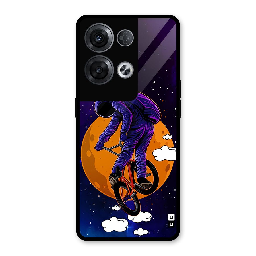 Cool Astro Cyclist Glass Back Case for Oppo Reno8 Pro 5G