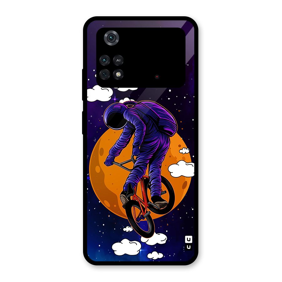 Cool Astro Cyclist Glass Back Case for Poco M4 Pro 4G
