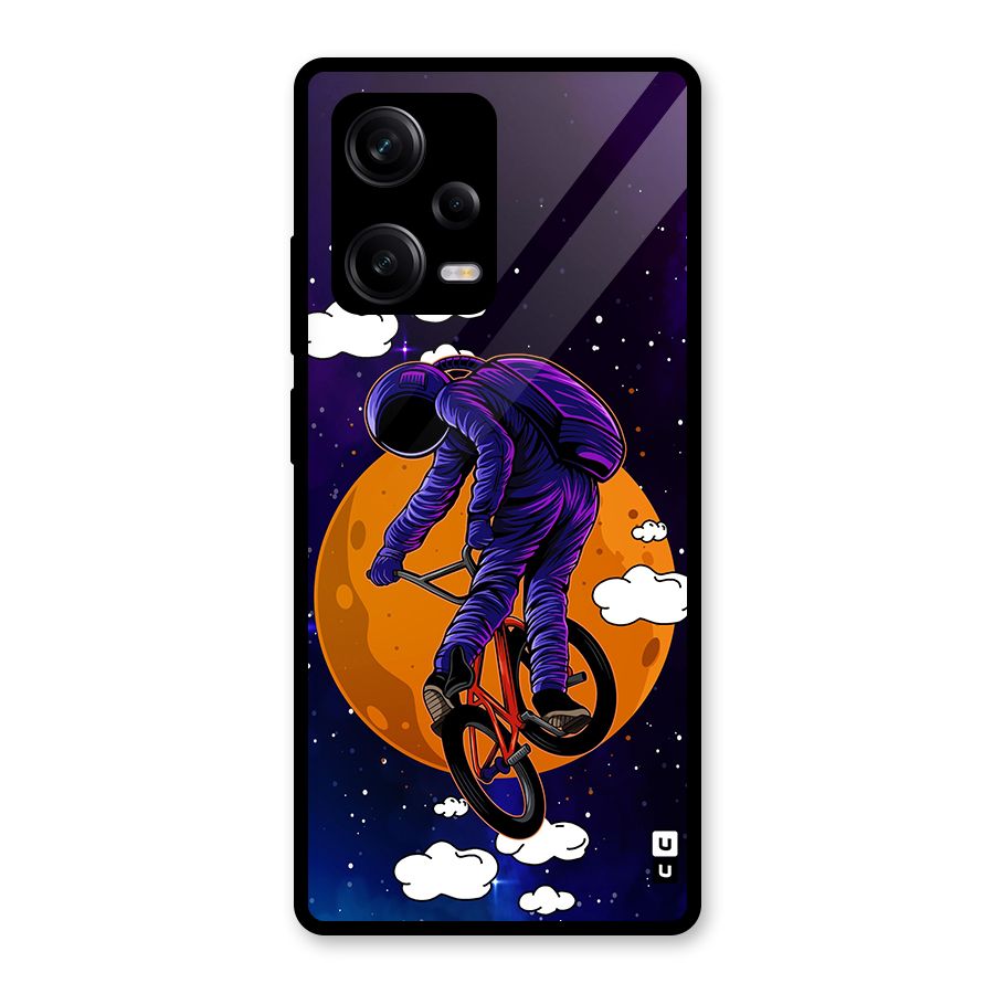 Cool Astro Cyclist Glass Back Case for Redmi Note 12 Pro