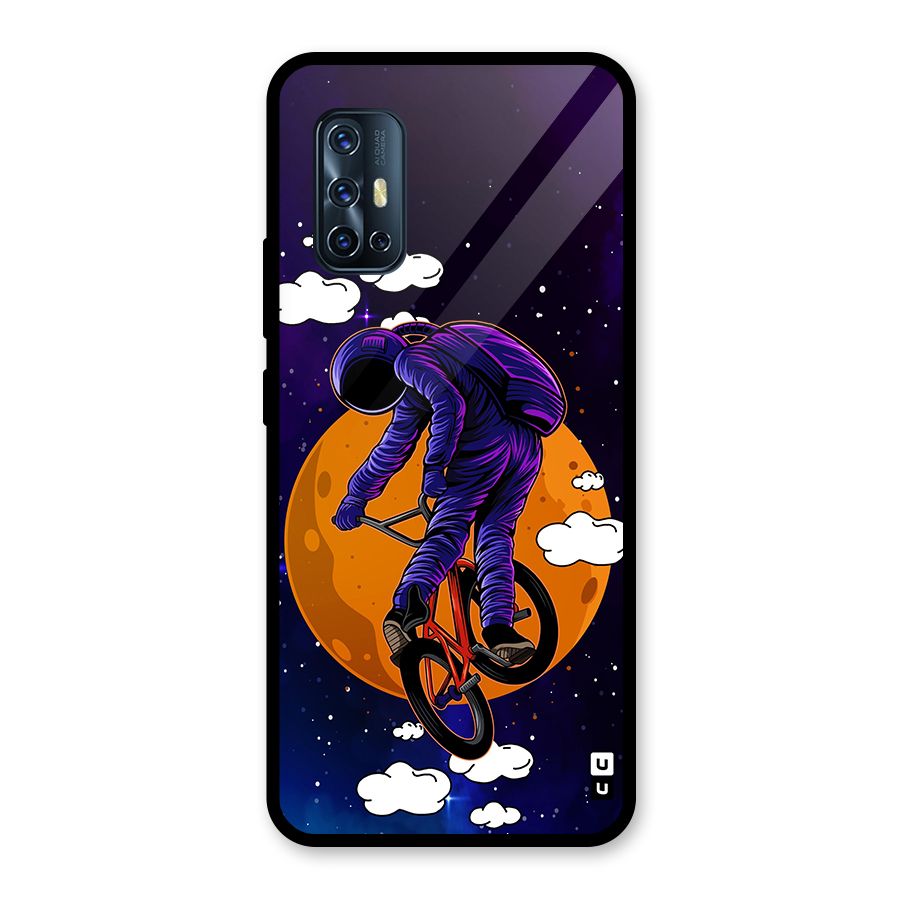 Cool Astro Cyclist Glass Back Case for Vivo V17