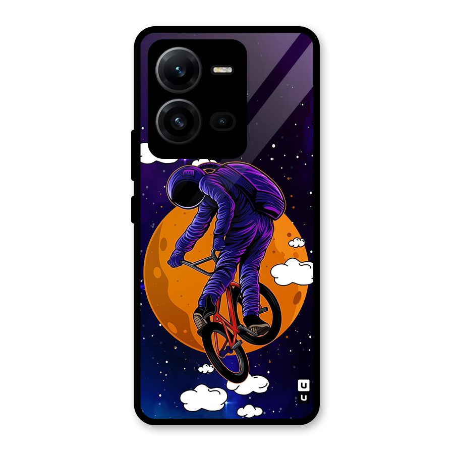 Cool Astro Cyclist Glass Back Case for Vivo V25