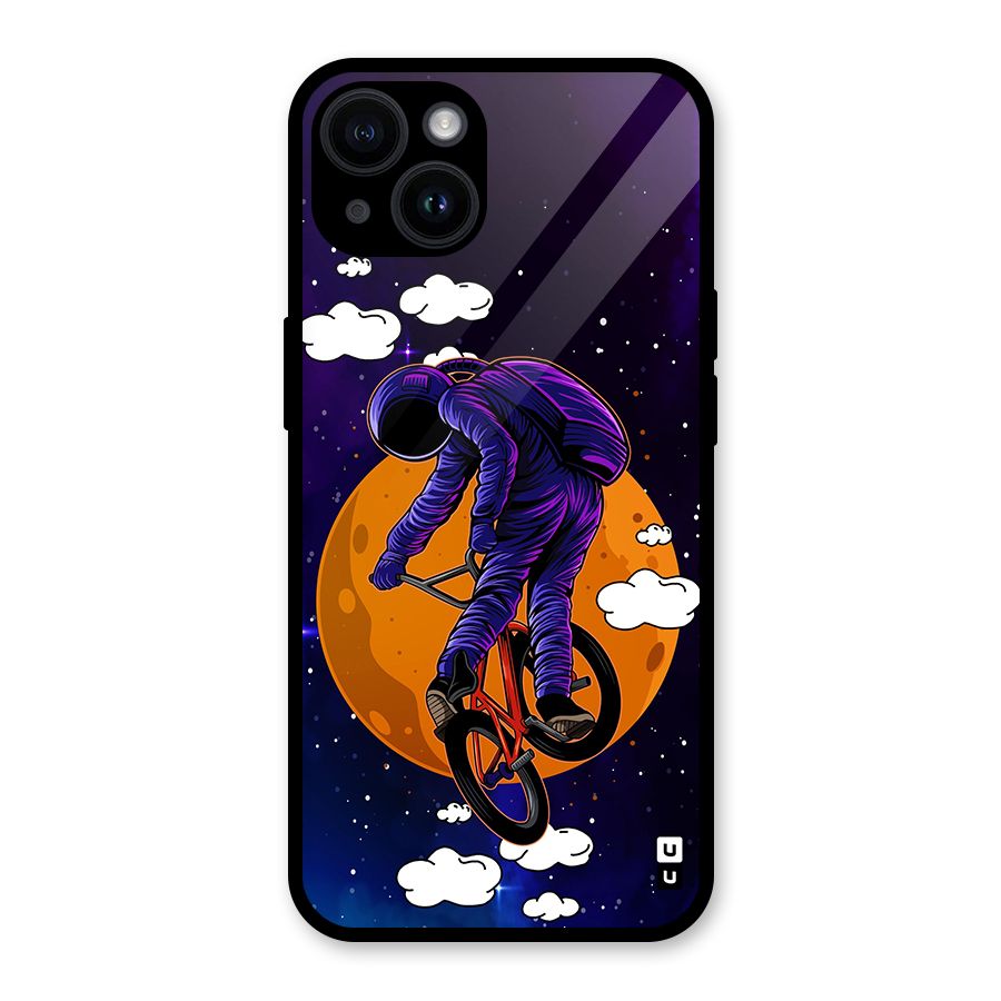 Cool Astro Cyclist Glass Back Case for iPhone 14