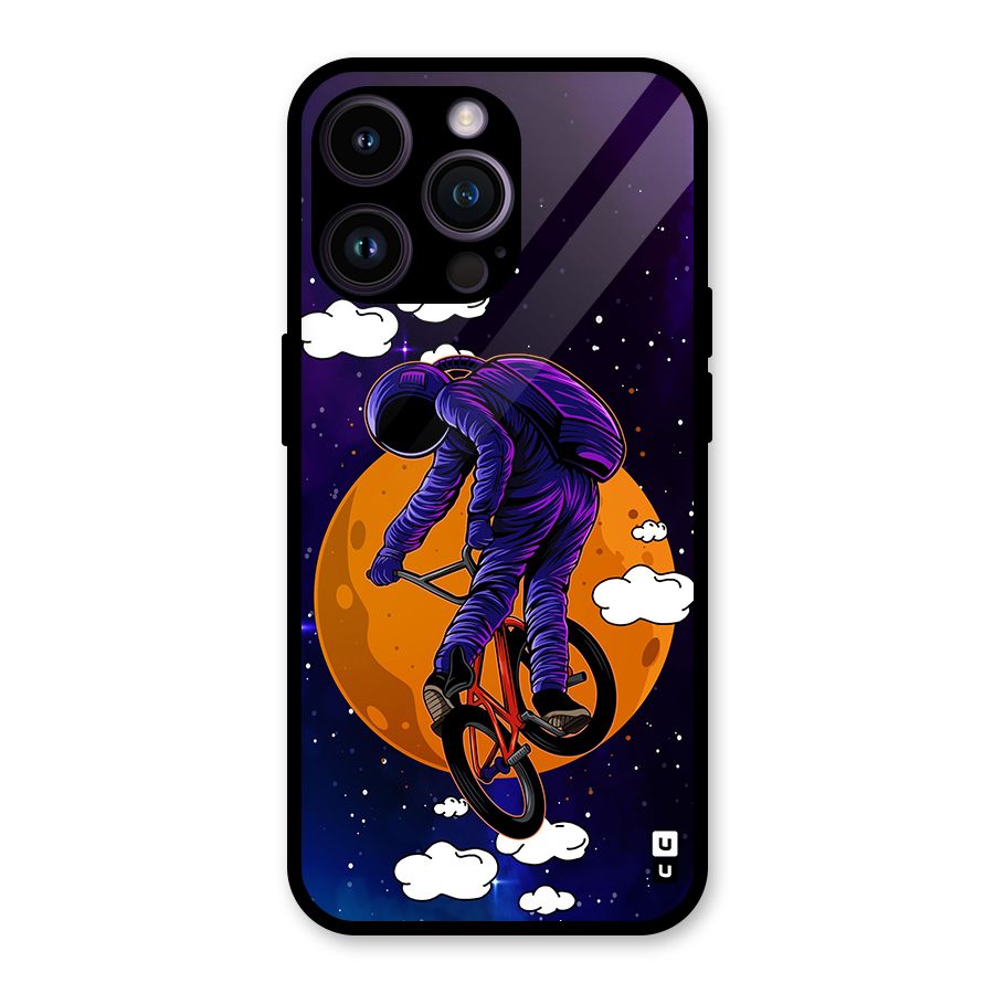 Cool Astro Cyclist Glass Back Case for iPhone 14 Pro Max