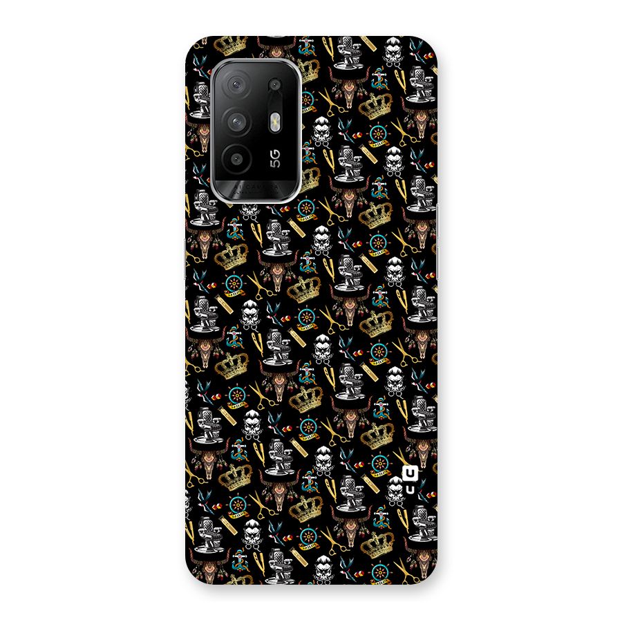 Cool Barber Pattern Back Case for Oppo F19 Pro Plus 5G
