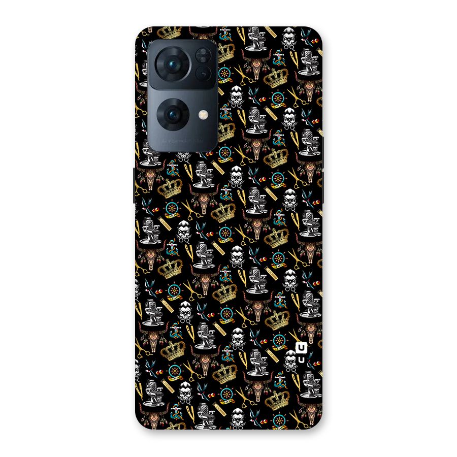Cool Barber Pattern Back Case for Oppo Reno7 Pro 5G