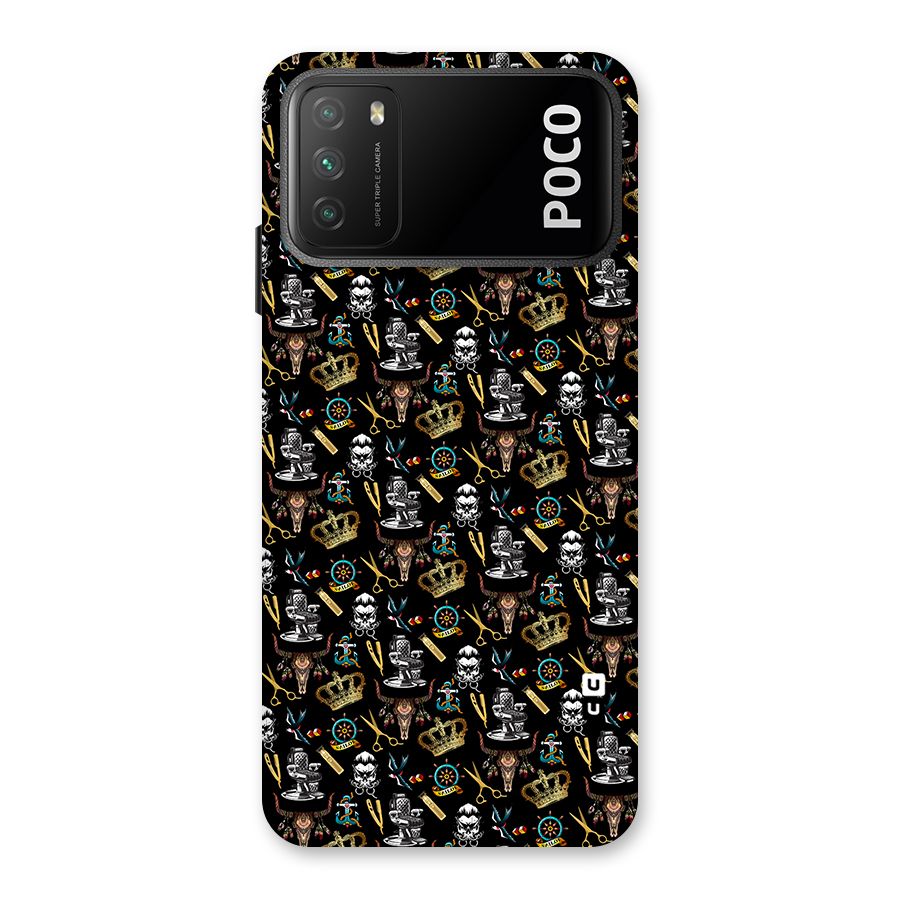 Cool Barber Pattern Back Case for Poco M3